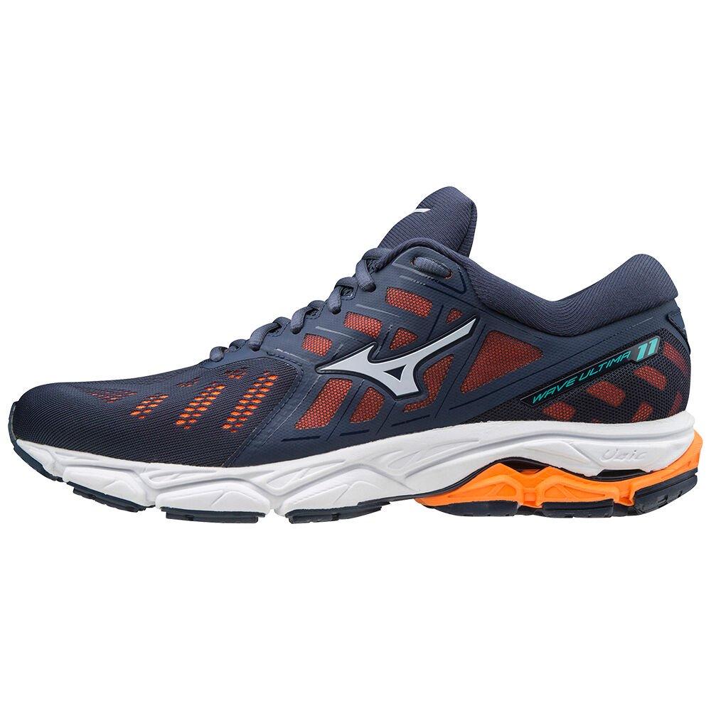 Men's Mizuno Running Shoes Indigo/Orange Wave Ultima 11 Shoes - J1GC190920